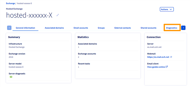 Diagnóstico Exchange