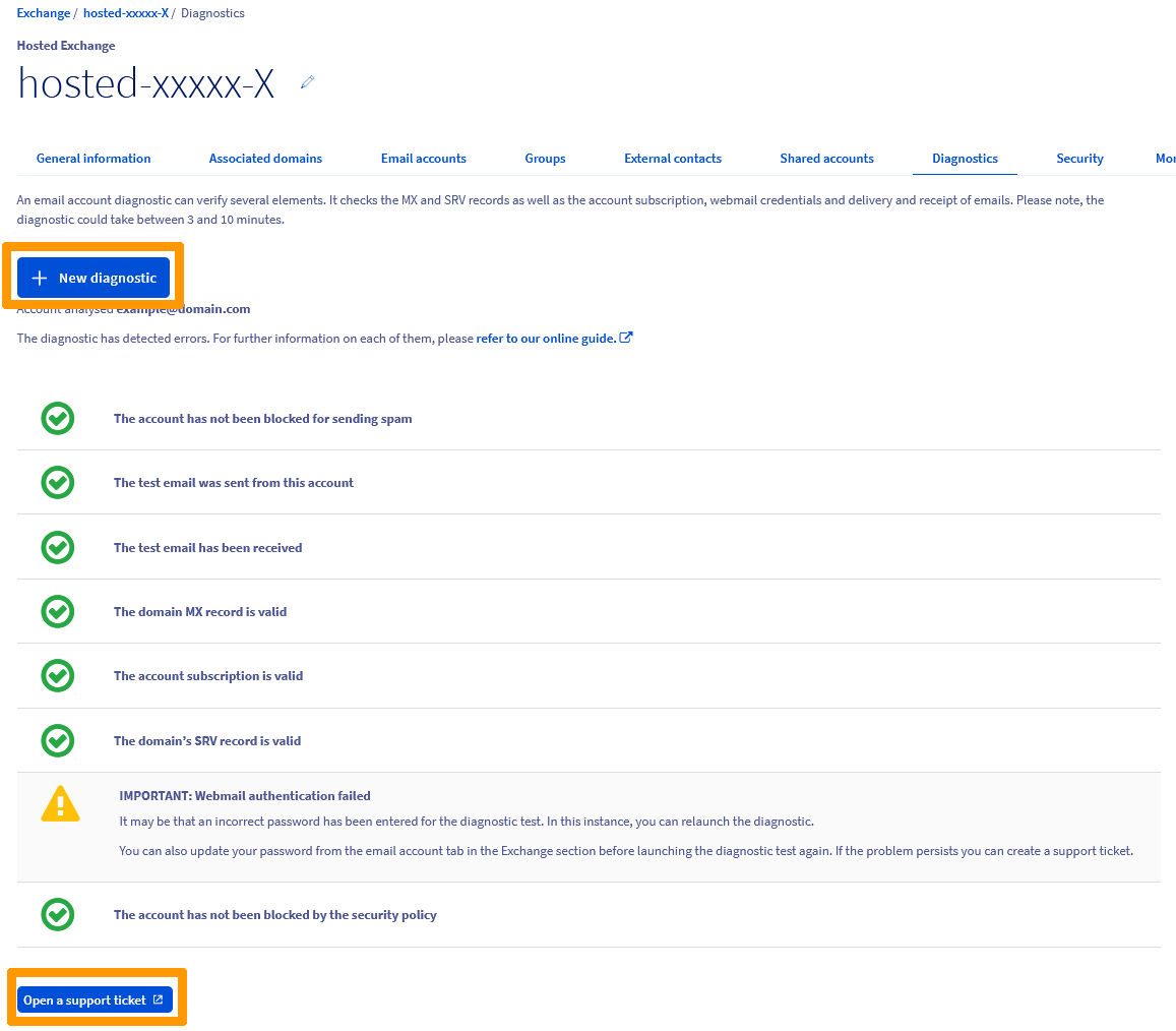 Diagnóstico Exchange