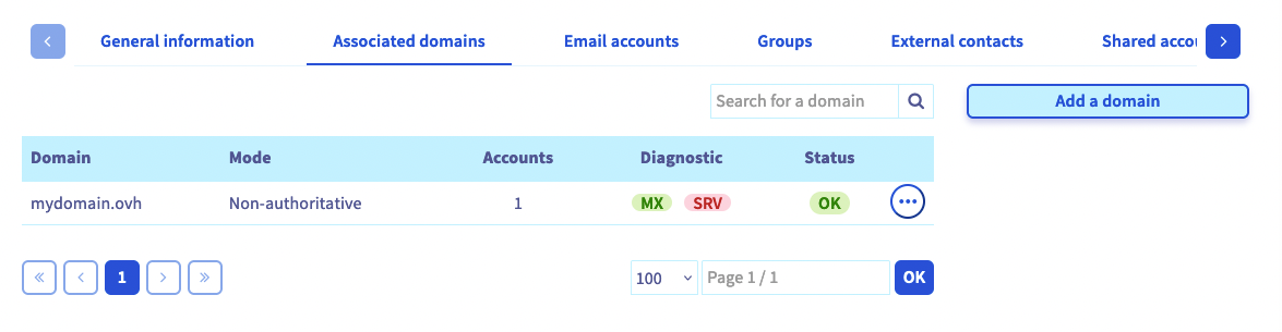 Adicionar um domínio