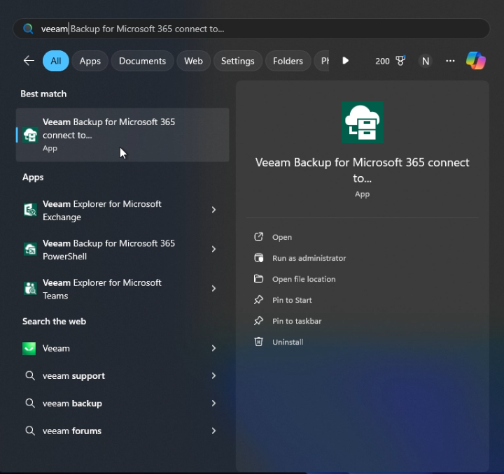 veeam backup exchange