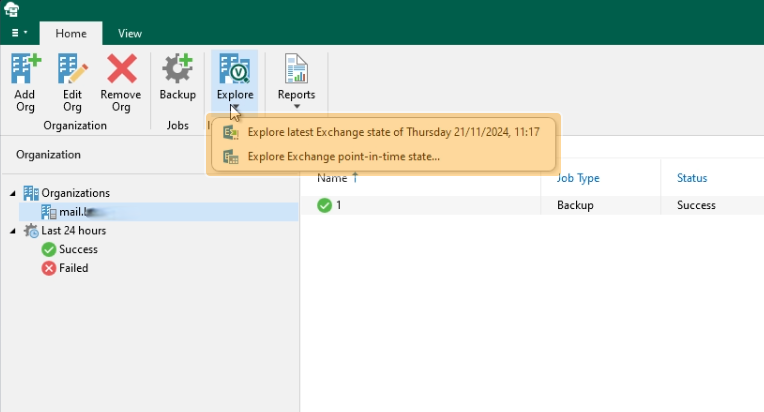 veeam backup exchange