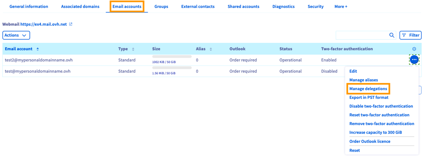Delegación de permisos