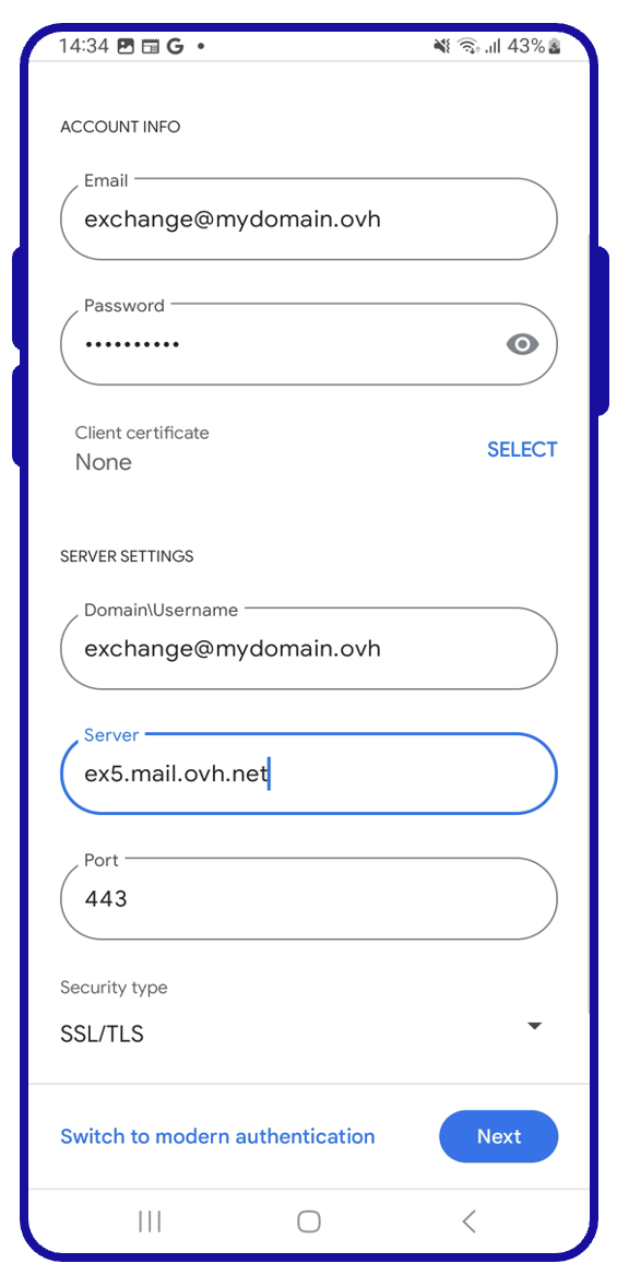 Exchange Android