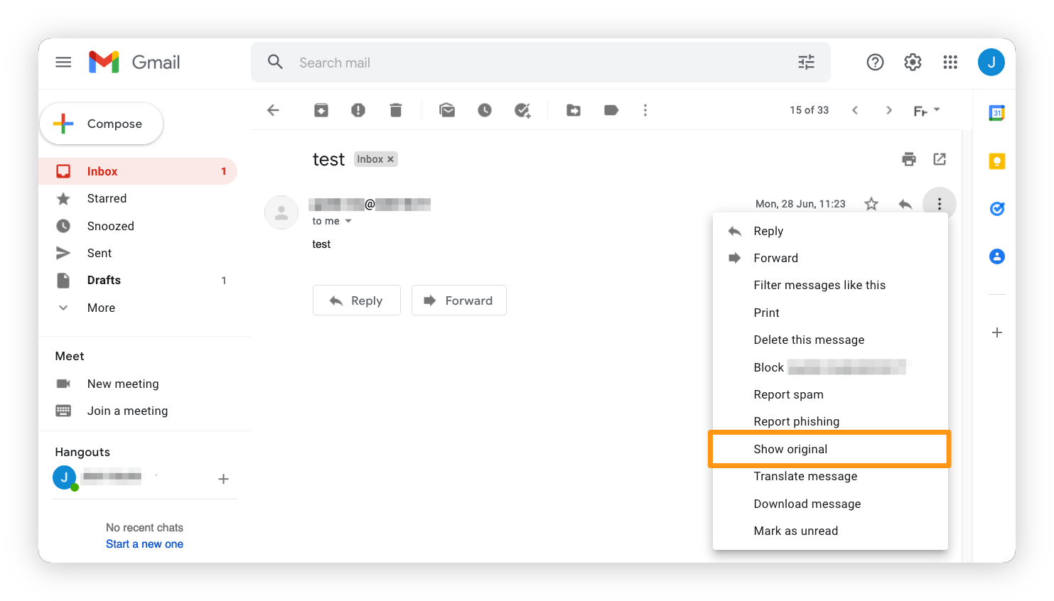 Nachrichtenquelle in Gmail anzeigen