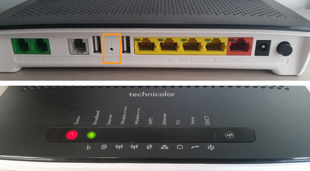 Bouton de réinitialisation