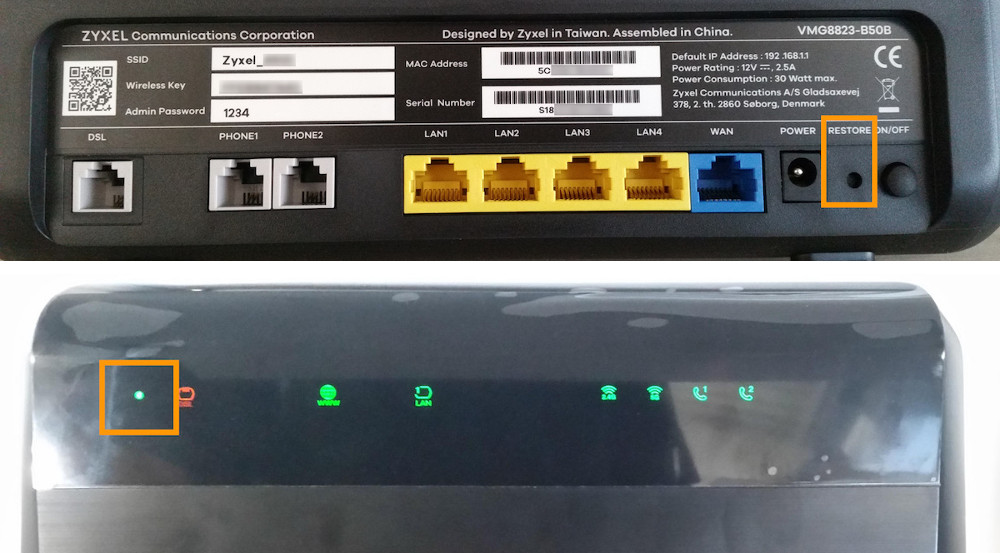 Bouton de réinitialisation