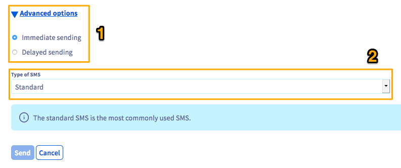 send sms control panel