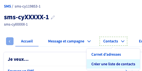 Créer une liste de contacts