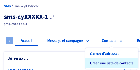 Créer une liste de contacts