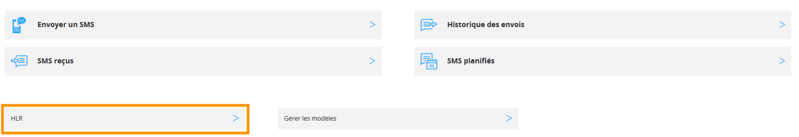 Section HLR dans l'espace client