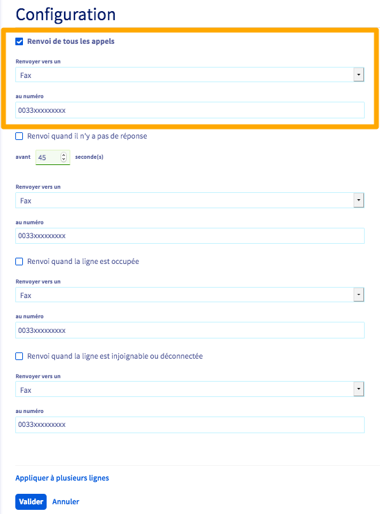 renvoi d'appels inconditionnel