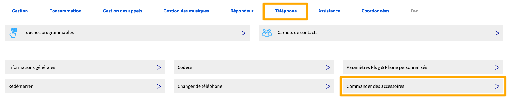 commander des accessoires