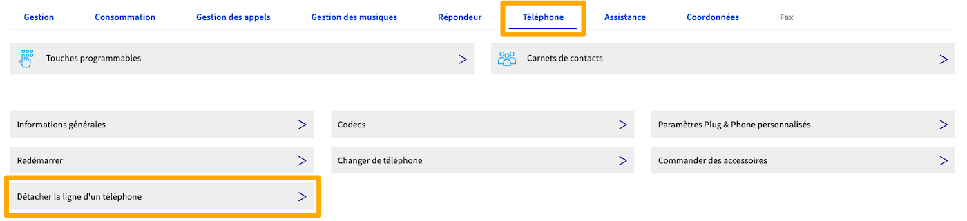 détacher une ligne SIP
