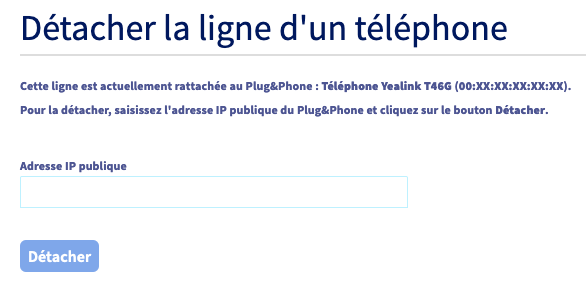 détacher une ligne SIP