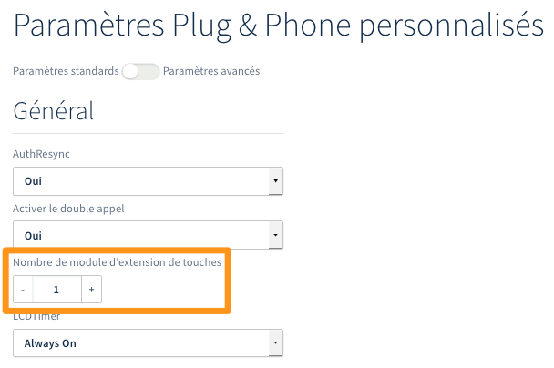 Activation des modules d'extension
