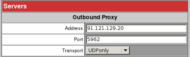 Configuration du Outbound Proxy SIP
