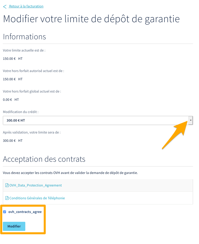 augmenter limite hors forfait