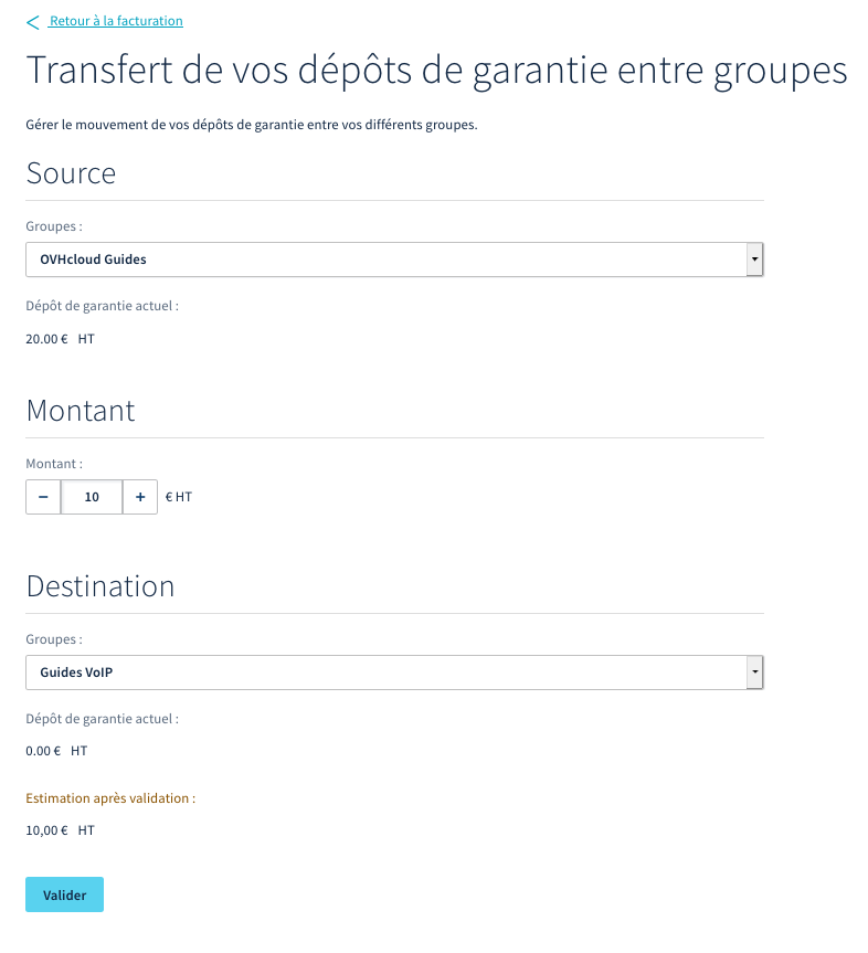 transfert depot de garantie