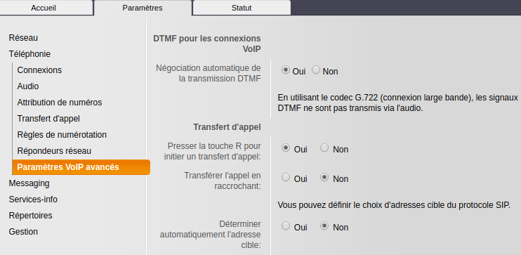 Interface Web Gigaset C530IP