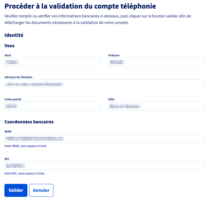 procédure espace client