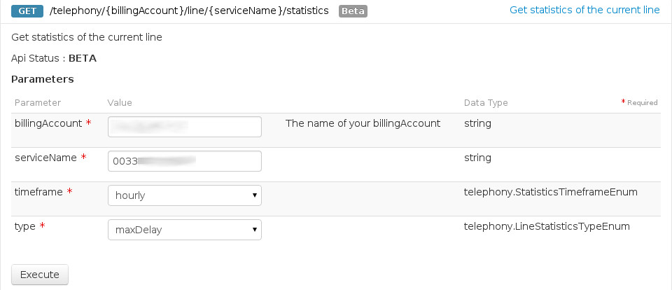 Métriques QoS disponibles