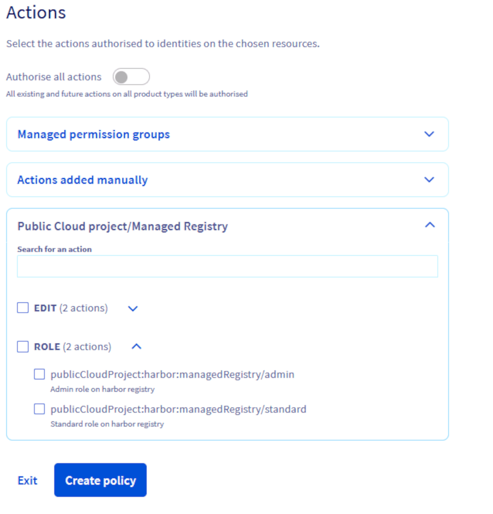 Create policy roles