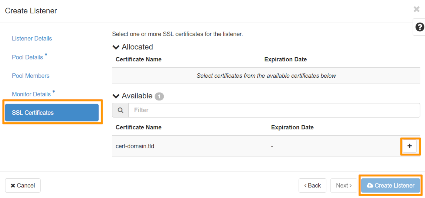listeners https ssl details
