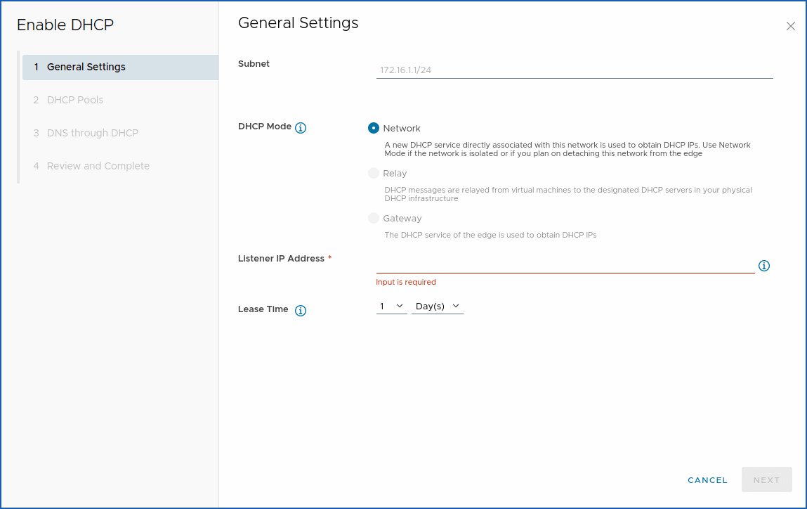 Public VCF as-a-Service Network DHCP Activation
