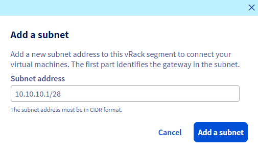 Enter gateway CIDR